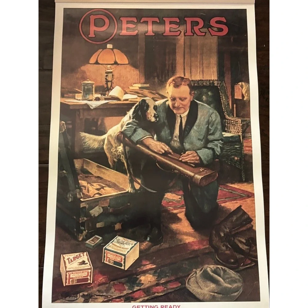 Vtg Peters Cartridge Company Advertising Calendar 1986 Reproduction Hunting Art